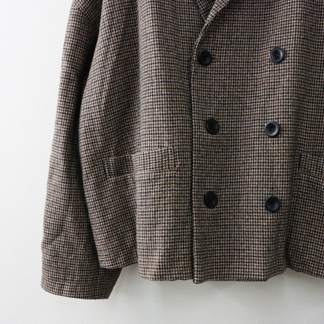 ネストローブ　ウールコットンガンクラブチェックダブルブレストジャケット ネストローブ nest Robe ガンクラブチェックダブルブレスト