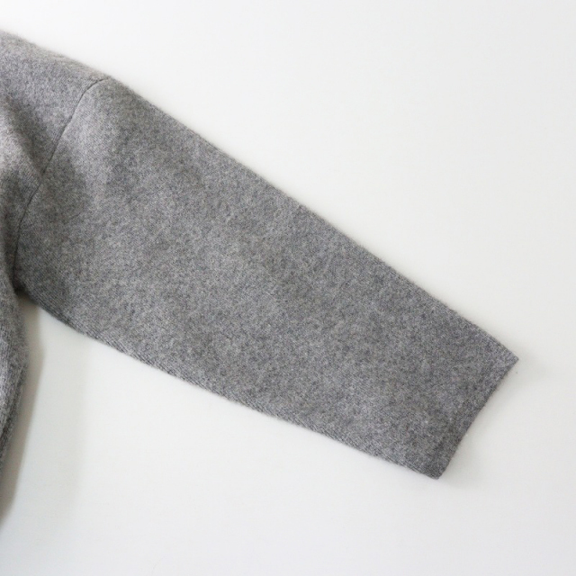 【タグ付き新品未使用】ラウンジドレス　接結ニットコート　グレー Loungedress 美品 24AW ラウンジドレス ノーカラー 接結ニット