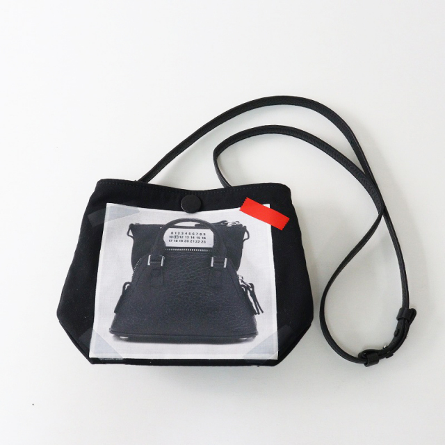 美品 メゾンマルジェラ Maison Margiela TROMPE L'IL 5AC BABY トロンプルイユ5ACプリントキャンバスショルダーバッグ┃【2400014573541】 美品 メゾンマルジェラ Maison Margiela TROMPE L´IL 5AC BABY