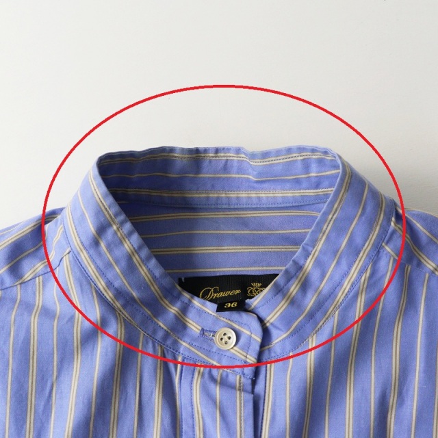 DRAWER⭐️コットン　シャツ⭐️ストライプ Drawer ストライプ シャツ 36