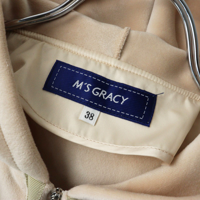 【美品】M’S GRACY エムズグレイシー ベロアジャケット 38 M 難あり 定価3.8万 2024AW エムズグレイシー M'S GRACY ジップ