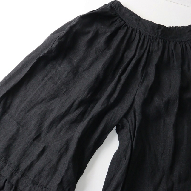 ◆美品 ネストローブ リネン100％ レース付きドロワーズパンツ クロッブド丈 ◇美品 ネストローブ リネン100％ レース付きドロワーズパンツ