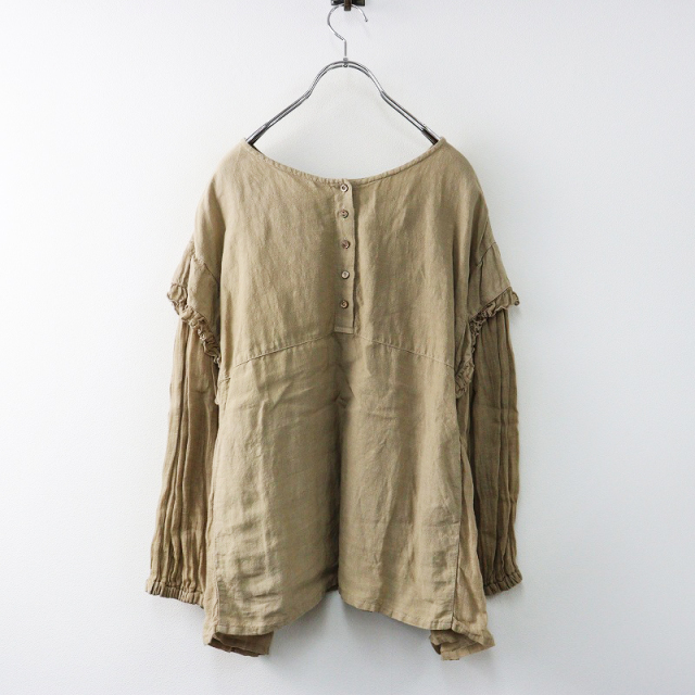 ネストローブnest Robeリネンガーゼ袖ドッキングシャツ