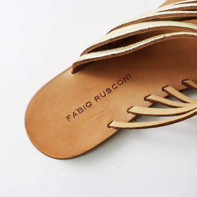 新品未使用 FABIO RUSCONI ミュール ブラウン23.5cm FABIO RUSCONI サンダル 「FABIO RUSCONI/ファビオルスコーニ