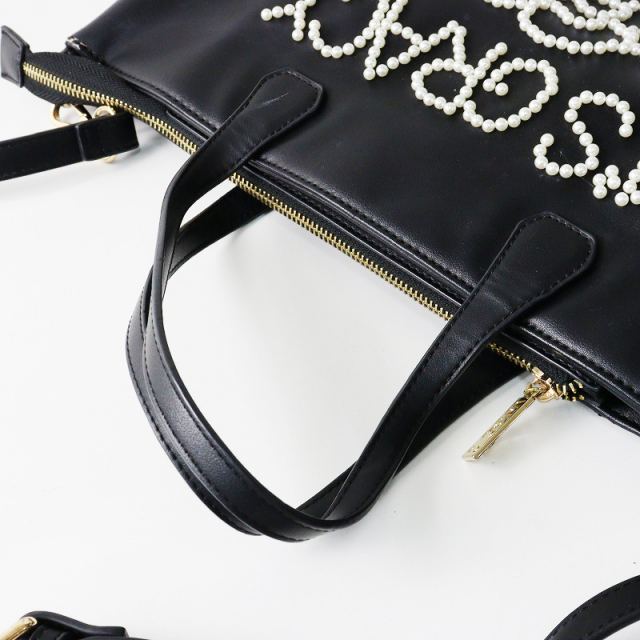 エムズグレイシー M'S GRACY パールスタッズトート ｜ブラック