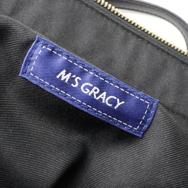 エムズグレイシー M'S GRACY パールスタッズトート ｜ブラック