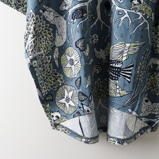 ■美品 marble SUD 小鳥プリント バンドカラーワンピース □美品 marble SUD 小鳥プリント バンドカラーワンピース