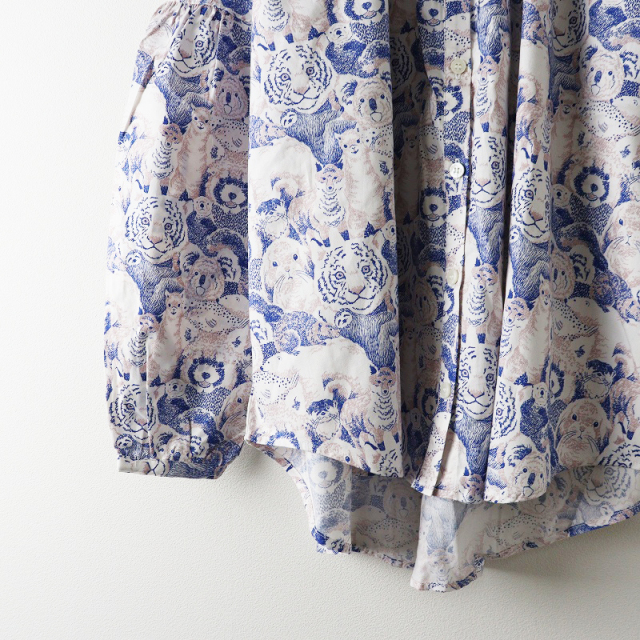 美品／marble SUD マーブルシュッド　動物　バンドカラーシャツ　アニマル 美品 人気シリーズ マーブルシュッド marble SUD Face プリント