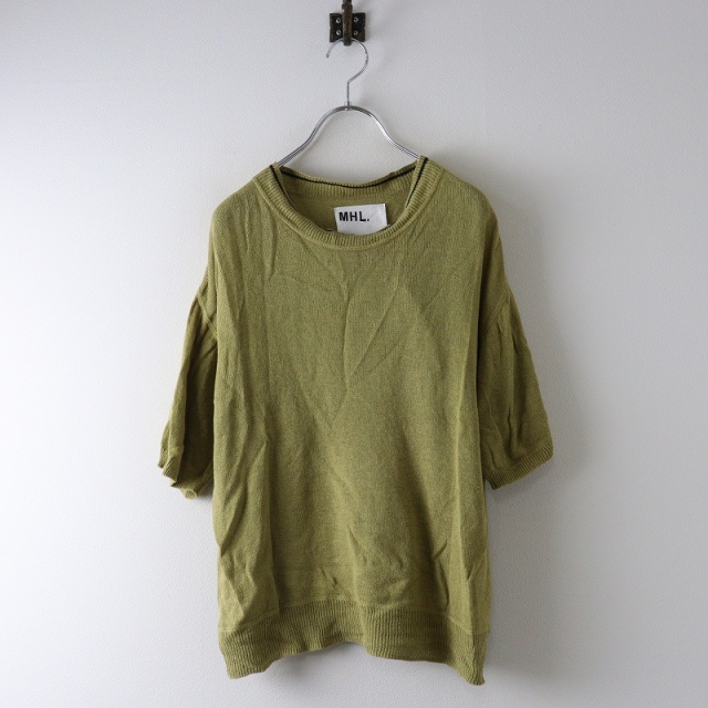 【未使用級】24SS M マーガレットハウエル コットンリネンニット ポロニット 未使用級】24SS マーガレットハウエル コットンリネンニット M