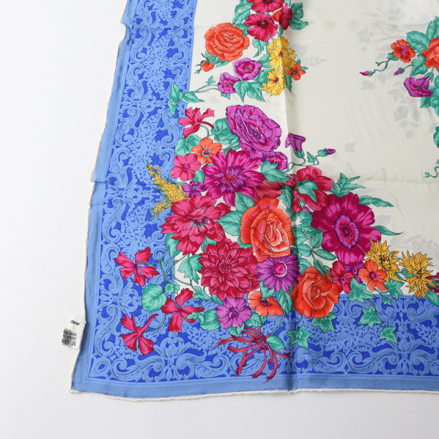 Christian Dior 花柄スカーフ 水色 Christian Dior - DIOR