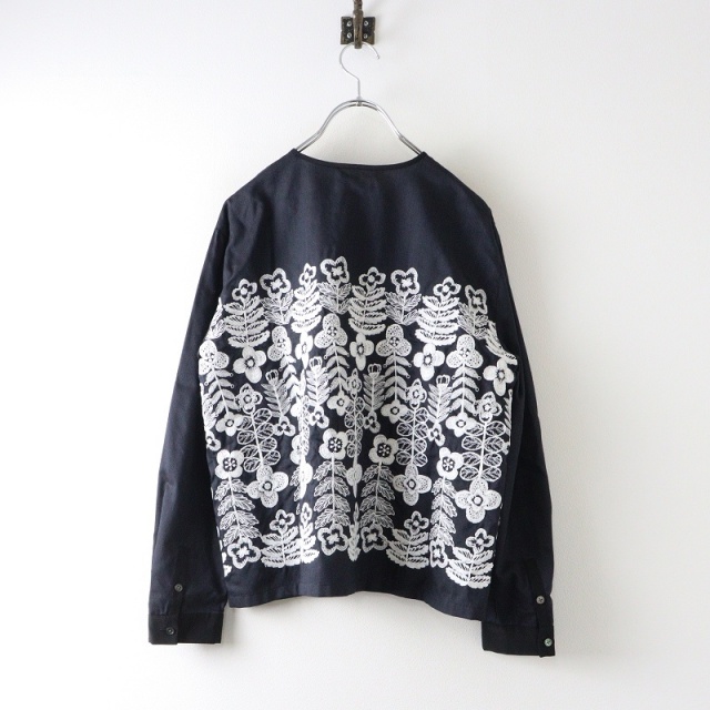 ミナペルホネンsymphony刺繍長袖ブラウスネイビー 新品未使用 2025AW ミナペルホネン mina perhonen swing garden クルー