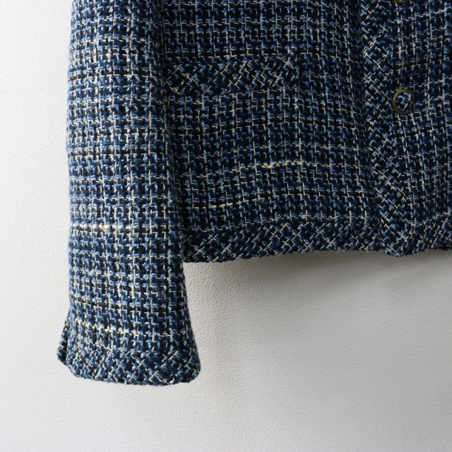 美品 ヨリ　yori ミックスツイードジャケット ネイビー　フリーサイズ 美品 ヨリ yori ミックスツイードジャケット ネイビー フリーサイズ