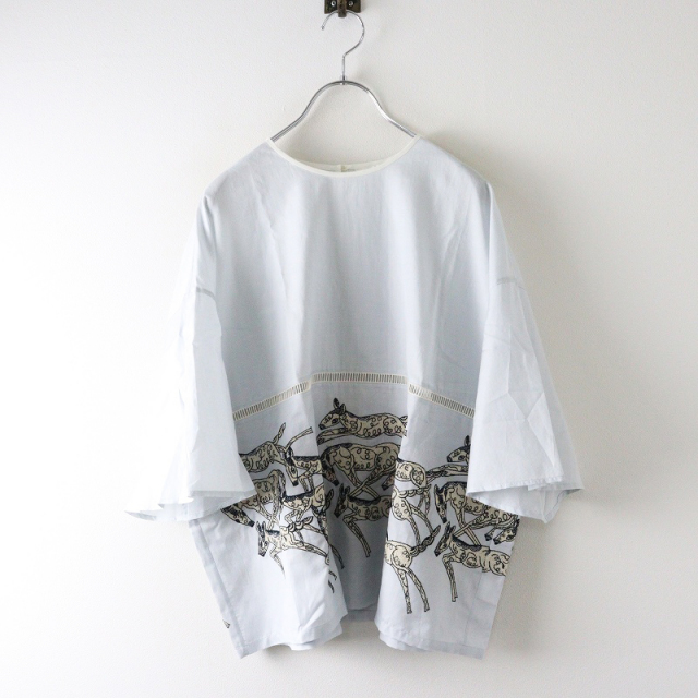 美品 25SS mina perhonen papurikko ブラウス 38 美品 25SS mina perhonen papurikko ブラウス 38 papurikko