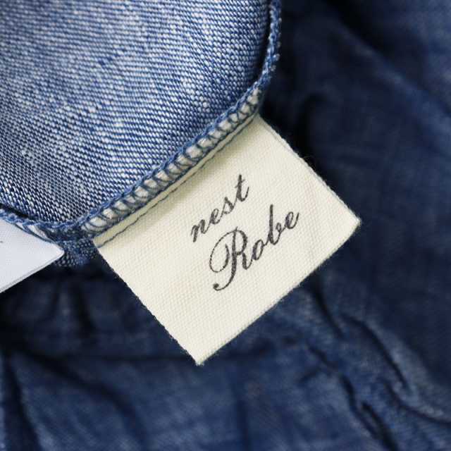 美品 ネストローブ nest Robe リネンキュロットパンツ＼ブルー