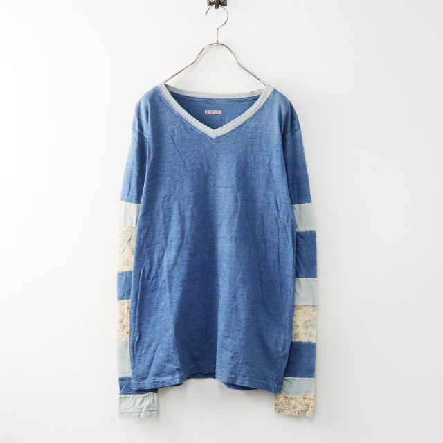 美品 キャピタル KAPITAL IDGヒッピーロンT 2（M)＼ブルー