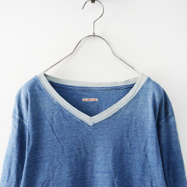 美品 キャピタル KAPITAL IDGヒッピーロンT 2（M)＼ブルー