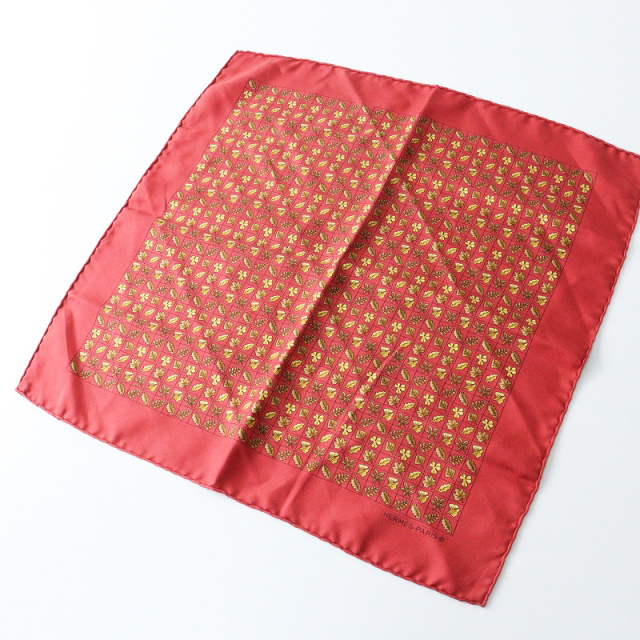 新品タグ付き HERMES ストール《ホライゾン》 オレンジ カレジェアン 《四輪馬車の車輪・バンダナ》 - マロン | Hermès