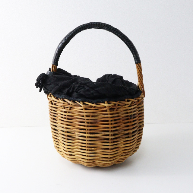 エバゴス　籐籠バッグ　 ebagos 籐　かご 美品 エバゴス EBAGOS オイルショルダー 紅籐 トート型 ラタン