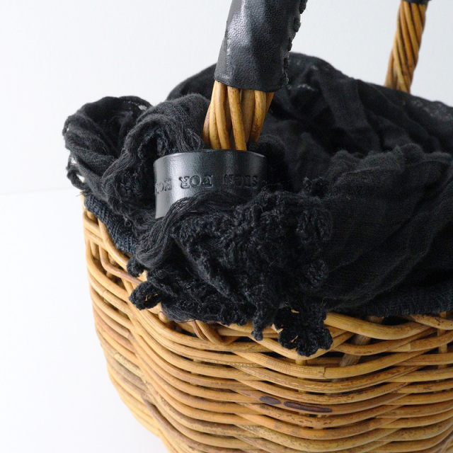 エバゴス ebagos 帆布　かごバック エバゴス ebagos 一本手 レザー 紅籐 かごバッグ＼ベージュ