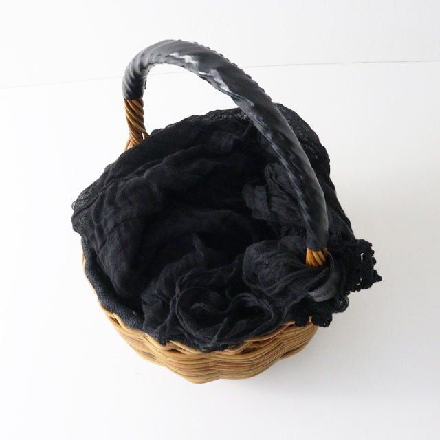 エバゴス ebagos 一本手 レザー 紅籐 かごバッグ＼ベージュ