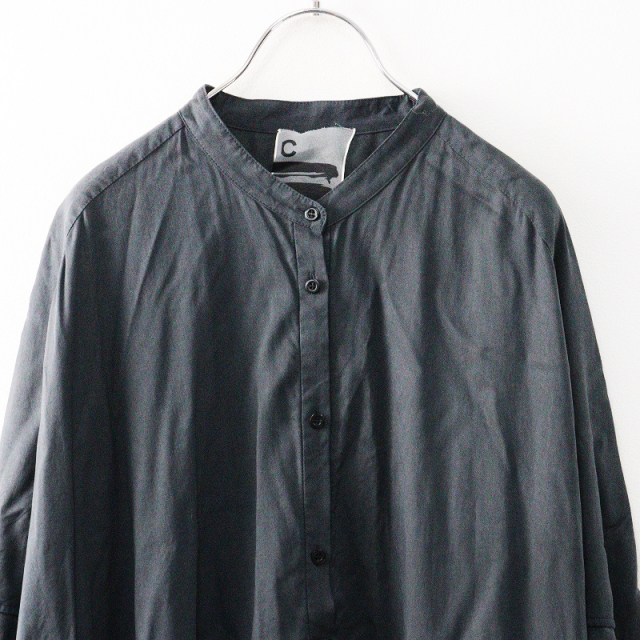 極美品 カオス Chaos バンドカラー ロングシャツワンピース グレー ウール 極美品 カオス Chaos バンドカラー ロングシャツワンピース