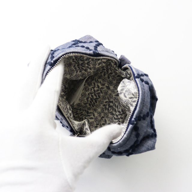 ミナペルホネン＊Kukka paraatiネイビー ＊タンバリン＊ポーチ＊436 ミナペルホネン＊Kukka paraatiネイビー ＊タンバリン＊ポーチ