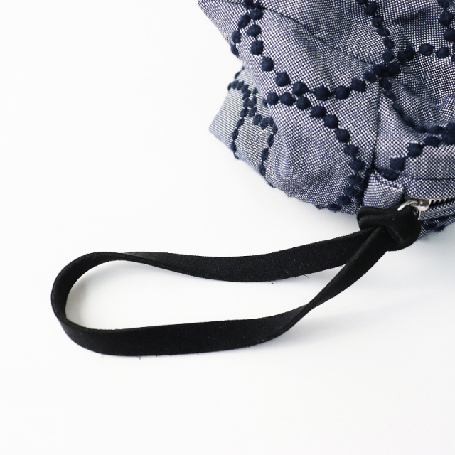 ミナペルホネン＊Kukka paraatiネイビー ＊タンバリン＊ポーチ＊436 ミナペルホネン＊Kukka paraatiネイビー ＊タンバリン＊ポーチ