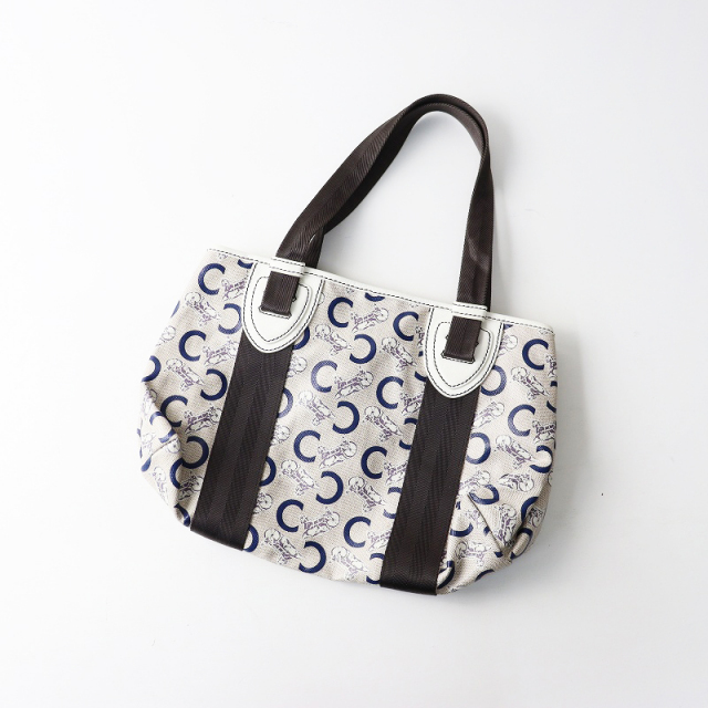 美品　CELINE セリーヌ　トートバッグ　Cマカダム　馬車柄　肩掛け　A４ セリーヌ CELINE Cマカダム×馬車柄 PVC×レザートートバッグ