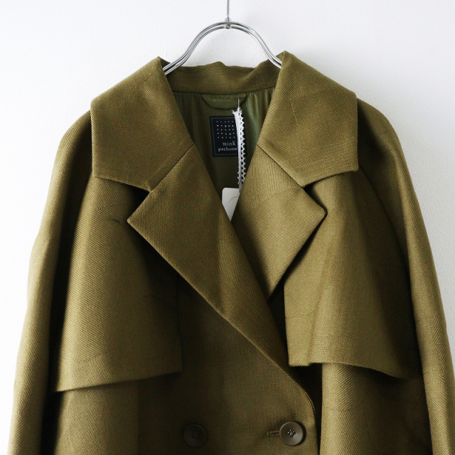 お値下げ！新品　ミナペルホネン　 bed ショートトレンチコート　40 未使用 定価110000円 2024AW ミナペルホネン mina perhonen river bed