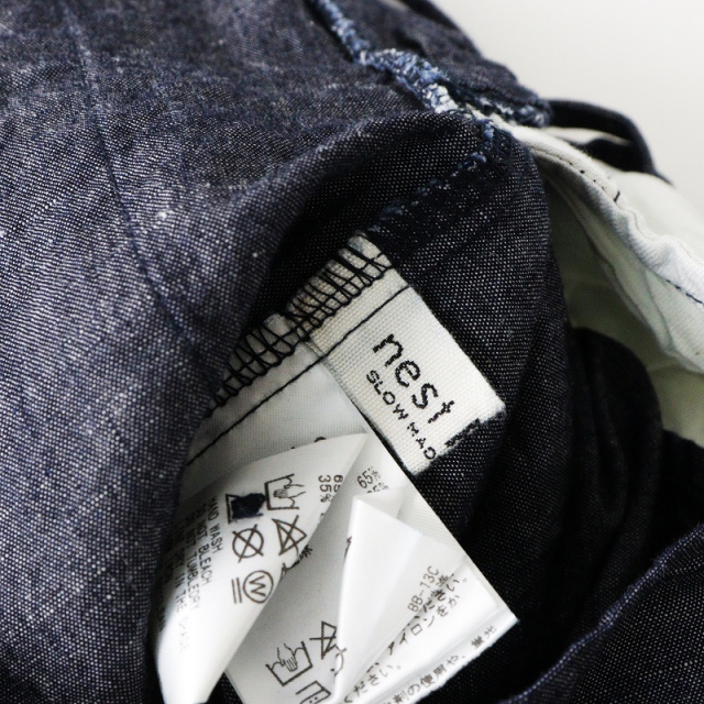 美品nest Robe コットンダンガリーサスペンダーパンツINDIGO 美品nest Robe コットンダンガリーサスペンダーパンツINDIGO