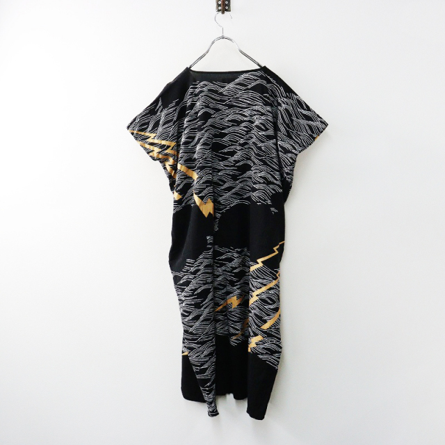 ソウソウ SOU SOU 京都 貫頭衣 京型友禅染 高島縮 長方形衣 雷鳴