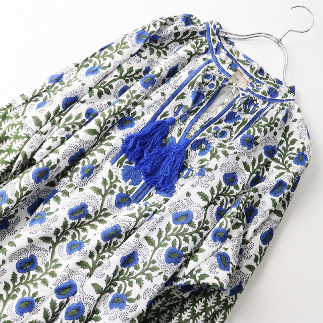 RHC Ron Herman ロンハーマン ブロックプリントドレスSグリーン