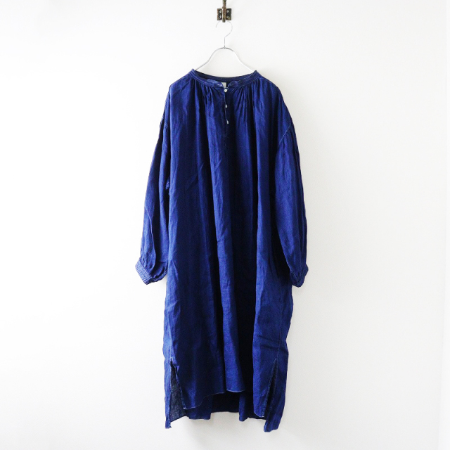 エシュペー SP インディゴリネンワンピース F｜ブルー スタンド