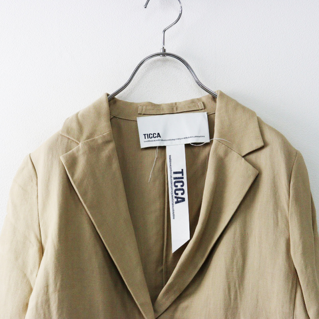 TICCA テーラードジャケット　綿麻 SHIPS別注】TICCA×manipuri: 50th ANNIV テーラード ジャケット