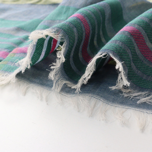 パラスパレス　今季商品　リネンガーゼ　白蝶草柄スカーフネイビー パラスパレス 今季商品 リネンガーゼ 白蝶草柄スカーフネイビー