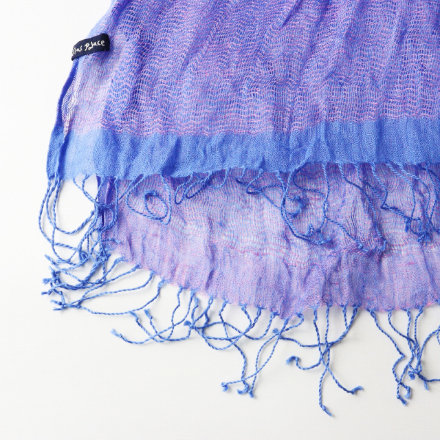 【パラスパレス】美品　ブルー&パープル系　ストール パラスパレス】美品 ブルー&パープル系 ストール パラスパレス