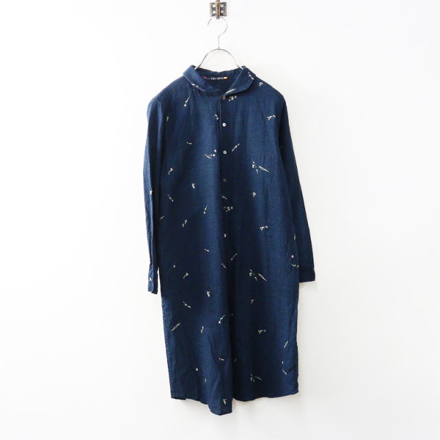 パラスパレス Pal'las Palace コットン インディゴ染め フラワー刺繍