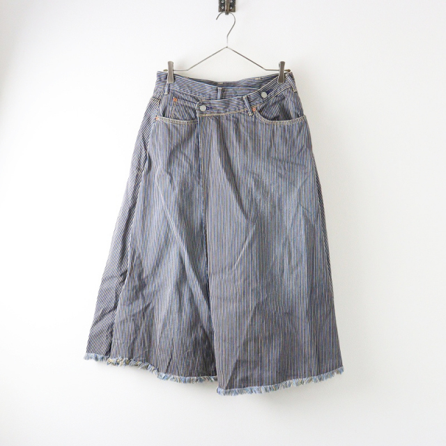 45R インディゴヒッコリー裏毛スカート TRESORオンラインストア
