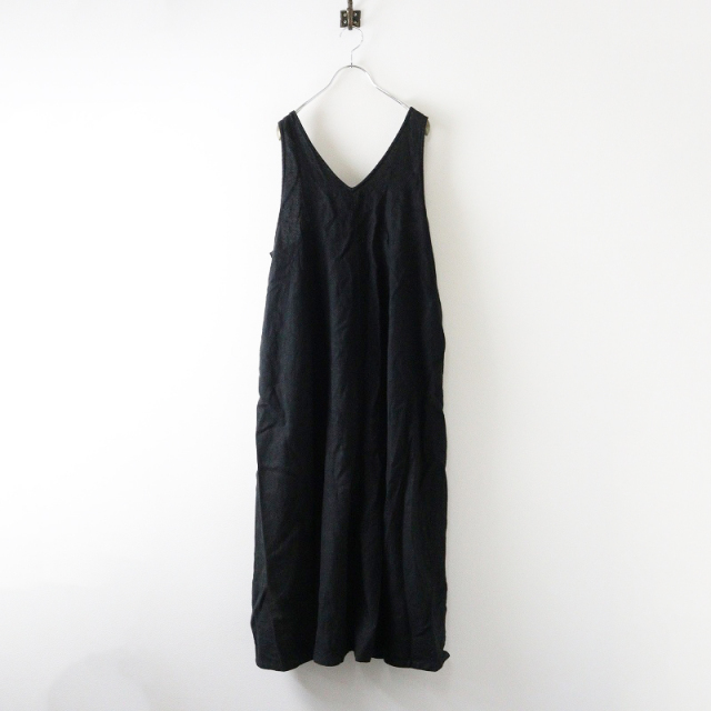 nest robe ネストローブ　Vネックワンピースジャンパースカート黒 ネストローブ nest Robe ジャンパースカート コットンリネン - メルカリ