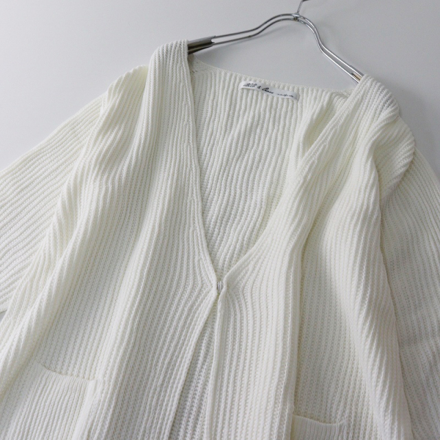美品 ハグオーワー クロスアンドクロス HUG O WaR Cloth&amp;Cross 畦編みロングカーディガン＼ホワイト ニット 羽織り【2400014688641】 Hug o war（ハグオーワー） 美品 クロスアンドクロス HUG O WaR