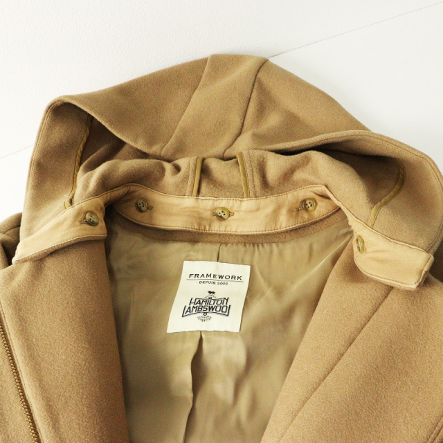 美品 フレームワーク FRAMeWORK ハミルトンウール フード付き ロング