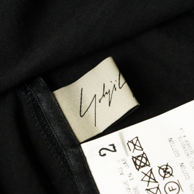 近年 ヨウジヤマモト Yohji Yamamoto コットンショートスリーブTシャツ 2＼ブラック カットソー 半袖 トップス【2400014684643】 近年 ヨウジヤマモト Yohji Yamamoto コットンショートスリーブTシャツ