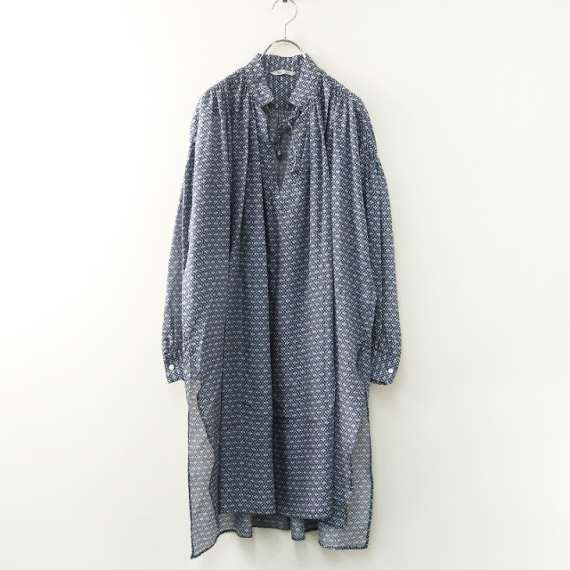 トゥジュー TOUJOURS BLOCK PRINT ETHNIC SMOCK ブロックプリント エスニック スモック 2/ブルー【2400014004984】 TOUJOURS（トゥジュー） 【スプリングセール】トゥジュー TOUJOURS