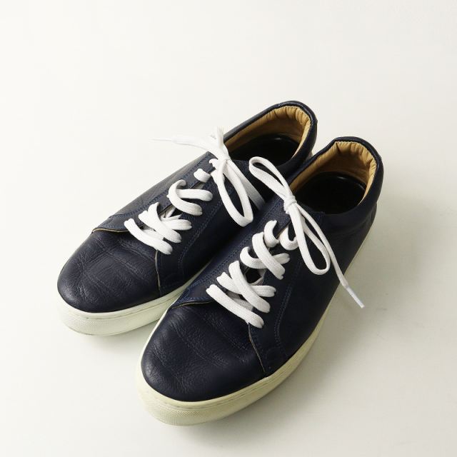メンズ モンモデル MON MODEL レザースニーカー 42□ネイビー シューズ