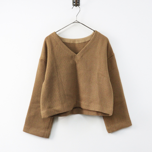 オーラリー AURALEE BABY CAMEL HAIR KERSEY PULLOVER 0■トップス ブラウン  キャメル プルオーバー Vネック 【2400014790405】 TRESORオンラインストア