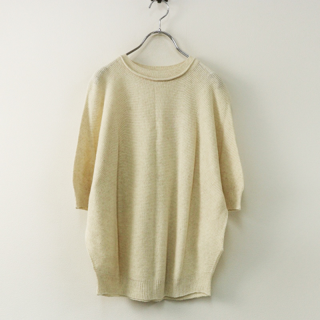 pas de calais - pas de calais パドカレ ニット・セーター 36(S位) ベージュ 【古着】【中古】 期間限定価格】パドカレ pas de calais オーガニック綿麻ホール