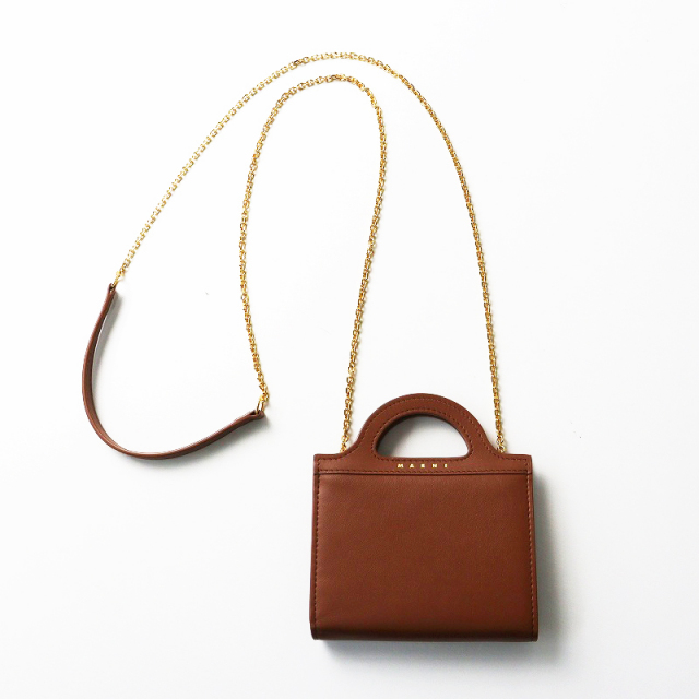 MARNI トロピカリア チェーンウォレット コンパクトウォレット ブラウン 極美品 保管品 マルニ MARNI BILLFOLD W/CHAIN ビルフォールド