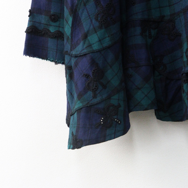 Archive 17AW RW着用 トリココムデギャルソン tricot COMME des GARÇONS チェック ブラウス M｜ネイビー-.【2400014904970】 期間限定価格】Archive 17AW RW着用 トリココムデギャルソン tricot