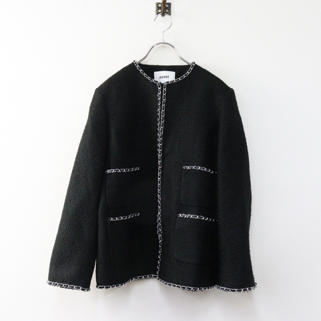 極美品 2026SS今季 ハウント HAUNT CHAIN-TRIMMED TWEED JK チェーン