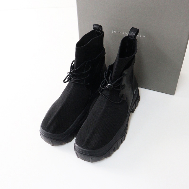 yuko imanishi+ KIYOニットブーツ BR 37size 未使用品 美品 ユウコイマニシ yuko imanishi+ KIYO ニットブーツ 37｜ブラック